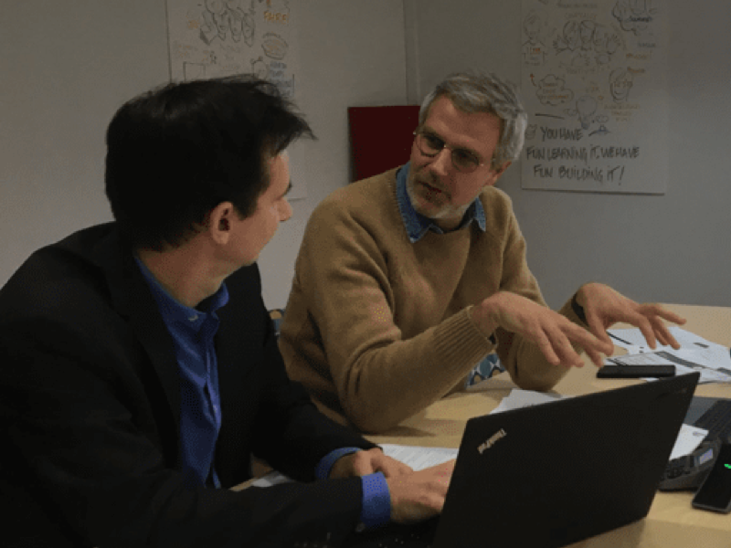 Sébastien Orifici and Arnauld Mitre preparing the webinar